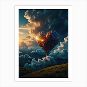 Heart Balloon In The Sky Art Print