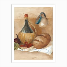 Olive Oil And Bread Art Print