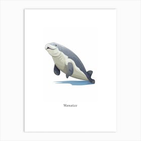 Manatee Kids Animal Poster Art Print