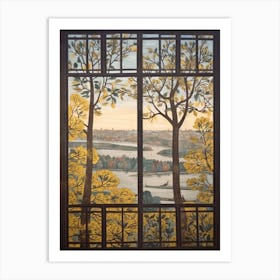Window View Of Stockholm Sweden In The Style Of William Morris 3 Art Print