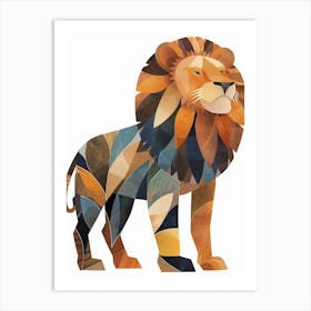 African Lion Symbolic Imagery Clipart 4 Art Print