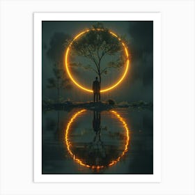 Tree In The Moonlight 3 Art Print