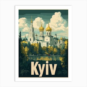 Aihrgdesign A Mid Century Modern Travel Poster For Kyiv 2 Art Print