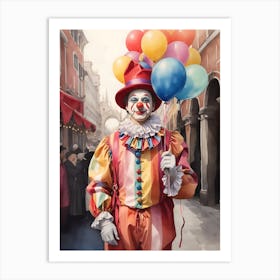 Clown In Venice 1 Art Print