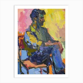 Portrait Of A Man Sitting In A Chair Art Print