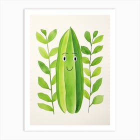 Friendly Kids Green Bean Art Print