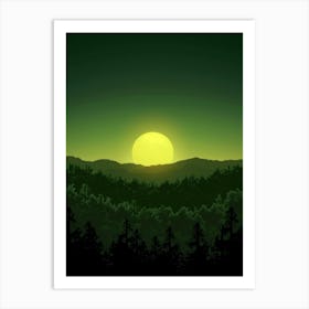 Sunset In The Mountains 66 Art Print