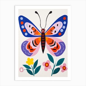 Colourful Kids Animal Art Butterfly 2 Art Print