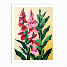 Cut Out Style Flower Art Snapdragon 2 Art Print