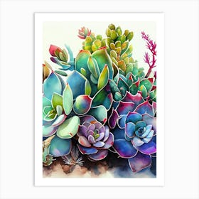 Succulents 2 nature flora Art Print