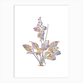 Stained Glass Daylily Mosaic Botanical Illustration on White n.0013 Art Print