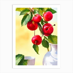 Sour Cherry 2 Italian Watercolour fruit Art Print