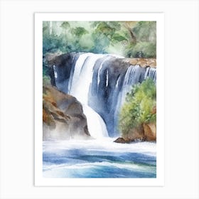Cooinda Falls, Australia Water Colour  Art Print