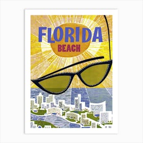 Sunglasses Over The Sunny Florida Art Print