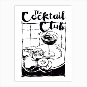 The Cocktail Club In Black Art Print