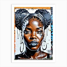 Graffiti Mural Of Beautiful Black Woman 334 Art Print