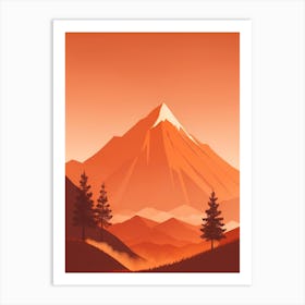 Misty Mountains Vertical Composition In Orange Tone 146 Art Print