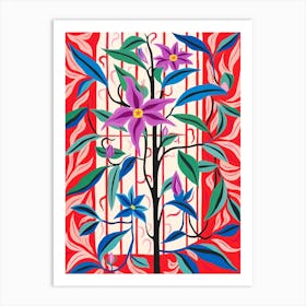 Pink And Red Plant Illustration Tradescantia Nanouk 3 Art Print