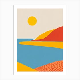 Formby Beach Merseyside Midcentury Art Print