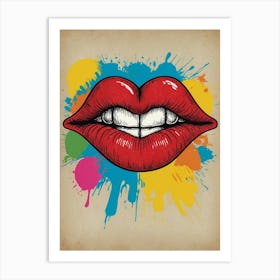 Red Lips Vector Illustration Art Print