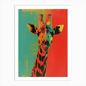 Giraffe Polaroid Inspired 1 Art Print