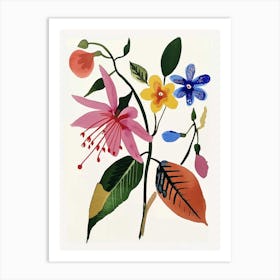 Painted Florals Fuchsia 1 Art Print