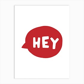 Hey Bubble Super Scandi Red Kids Art Print