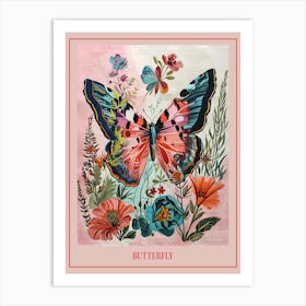 Floral Animal Painting Butterfly 1 Poster Art Print