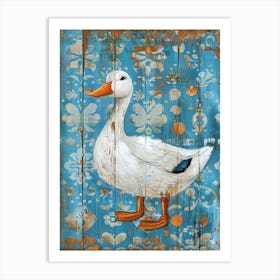 Duck In Blue Art Print