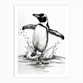 Emperor Penguin Jumping Out Of Water 4 Art Print