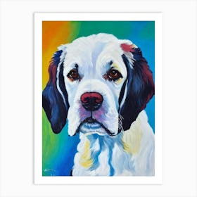 Clumber Spaniel 3 Fauvist Style Dog Art Print