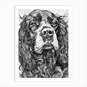 Boykin Spaniel Dog Line Art 4 Art Print