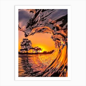 Sunset In The Ocean Art Print