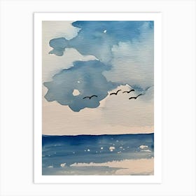 Blue Sky With Birds Art Print