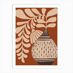 Vase With Leaves 7 Art Print