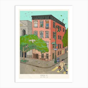 Charles Street Corner Manhattan Art Print - Whimsical NYC Cityscape Illustration - Fine Art New York City Wall Decor Art Print