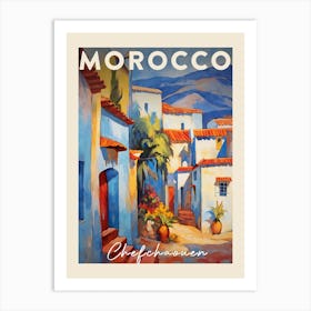 Chefchaouen Morocco 4 Fauvist Painting  Travel Poster Art Print