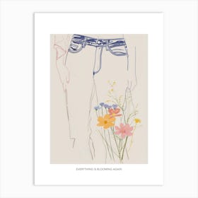 Everything Is Blooming Again Poster Jean Line Art Flowers 5 Art Print