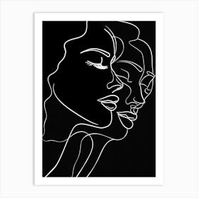 Minimalist Portraits Women Black And White 7 Art Print
