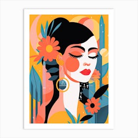 Bloom Body Woman Boho Illustration 6 Art Print