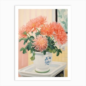 A Vase With Chrysanthemum, Flower Bouquet 2 Art Print