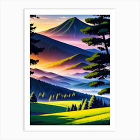 Sunset In The Mountains 2 Art Print