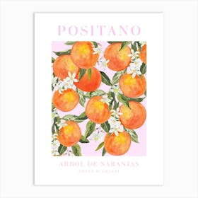 Orange Positano Amalfi Coast Art Print