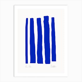 Abstract Blue Stripes 01 Art Print