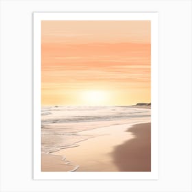 Beadnell Bay Beach Northumberland At Sunset 2 Art Print