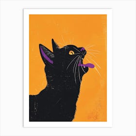 Black Cat Canvas Print Art Print