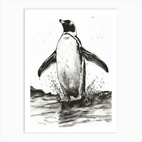 Emperor Penguin Hauling Out Of The Water 4 Art Print