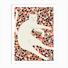 Cat Stretching Art Print