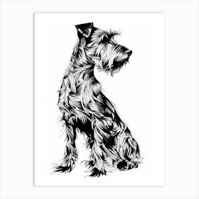 Irish Terrier Line Sketch Art Print