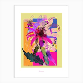 Cineraria 6 Neon Flower Collage Poster Art Print
